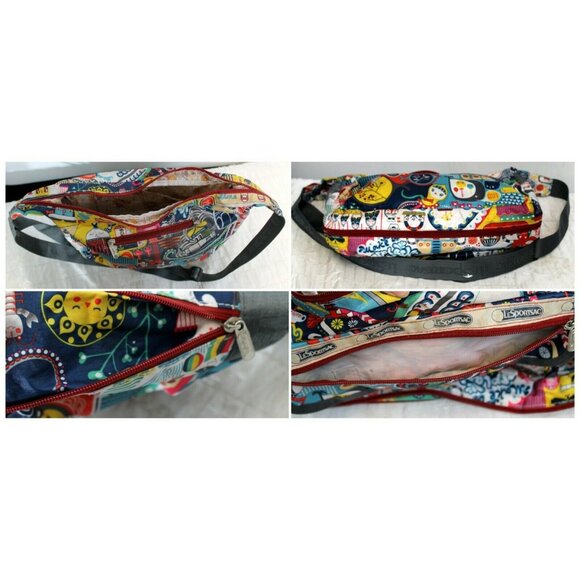 LeSportsac Nautical Fishy Love Large Shoulder Purse Expandable Adjustable. - Picture 8 of 10